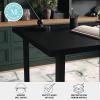 imageMartha Stewart Beckett Modern Trestle Desk with Open Side Shelving in Black Wood Grain FinishBlack Wood Grain
