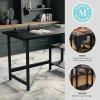 imageMartha Stewart Beckett Modern Trestle Desk with Open Side Shelving in Black Wood Grain FinishBlack Wood Grain