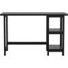 imageMartha Stewart Beckett Modern Trestle Desk with Open Side Shelving in Black Wood Grain FinishBlack Wood Grain
