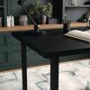 imageMartha Stewart Beckett Modern Trestle Desk with Open Side Shelving in Black Wood Grain FinishBlack Wood Grain