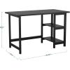 imageMartha Stewart Beckett Modern Trestle Desk with Open Side Shelving in Black Wood Grain FinishBlack Wood Grain