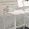 imageMartha Stewart Beckett Modern Trestle Desk with Open Side Shelving in Black Wood Grain FinishWhite Wood Grain