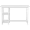 imageMartha Stewart Beckett Modern Trestle Desk with Open Side Shelving in Black Wood Grain FinishWhite Wood Grain