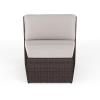 imageMartha Stewart Bedford IndoorOutdoor Modular Patio Curved Sectional Sofa Seat with Rattan Wicker Finish in Brown with Tan AllWeather CushionsTan CushionsBrown Frame