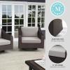 imageMartha Stewart Bedford Set of 2 IndoorOutdoor Patio Chairs with 360 Swivel Functionality and Rattan Wicker Finish in Gray with Gray AllWeather CushionsTan CushionsBrown Frame