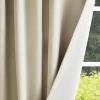 imageMartha Stewart Bedford Woven Plaid Blackout Back Tab Window Curtain Panel Pair 84quot WhiteLinen