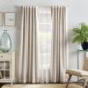 imageMartha Stewart Bedford Woven Plaid Blackout Back Tab Window Curtain Panel Pair 84quot WhiteWhite