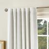 imageMartha Stewart Bedford Woven Plaid Blackout Back Tab Window Curtain Panel Pair 84quot WhiteWhite