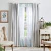 imageMartha Stewart Bellefield Floral Sheer Rod Pocket Window Curtain Panel Pair 84quot LinenAqua