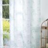 imageMartha Stewart Bellefield Floral Sheer Rod Pocket Window Curtain Panel Pair 84quot LinenAqua