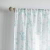 imageMartha Stewart Bellefield Floral Sheer Rod Pocket Window Curtain Panel Pair 84quot LinenAqua