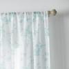imageMartha Stewart Bellefield Floral Sheer Rod Pocket Window Curtain Panel Pair 84quot LinenAqua