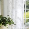 imageMartha Stewart Bellefield Floral Sheer Rod Pocket Window Curtain Panel Pair 84quot LinenLinen