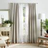 imageMartha Stewart Bellefield Floral Sheer Rod Pocket Window Curtain Panel Pair 84quot LinenLinen