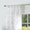 imageMartha Stewart Bellefield Floral Sheer Rod Pocket Window Curtain Panel Pair 84quot LinenLinen
