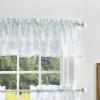 imageMartha Stewart Bellefield Floral Sheer Window Curtain Valance and Tiers Set LinenAqua