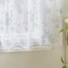 imageMartha Stewart Bellefield Floral Sheer Window Curtain Valance and Tiers Set LinenAqua