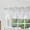 imageMartha Stewart Bellefield Floral Sheer Window Curtain Valance and Tiers Set LinenLinen