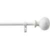 imageMartha Stewart Bergen Curtain Rod for Windows 66 to 120 inches Adjustable Length 75 inch Diameter Metal Curtain Rod with Round Finials 66  120 White Washed WoodWhite