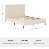 imageMartha Stewart Britta Platform Bed with Headboard ampamp Footboard Faux Linen Upholstery with Piping Detail Rounded Headboard No Box Spring Needed Queen BeigeBeige FabricWalnut Legs