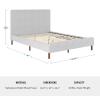 imageMartha Stewart Britta Platform Bed with Headboard ampamp Footboard Faux Linen Upholstery with Piping Detail Rounded Headboard No Box Spring Needed Queen BeigeGray FabricWalnut Legs