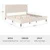 imageMartha Stewart Britta Platform Bed with Headboard ampamp Footboard Faux Linen Upholstery with Piping Detail Rounded Headboard No Box Spring Needed Queen BeigeBeige FabricWalnut Legs