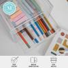 imageMartha Stewart Brody 2 Pack Desk Organizers Single Drawer Box and 2 Drawer Box Stackable Plastic Storage for Office Bathroom Countertop Dorm 6quot x 75quot Clear