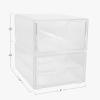 imageMartha Stewart Brody 2 Pack Desk Organizers Single Drawer Box and 2 Drawer Box Stackable Plastic Storage for Office Bathroom Countertop Dorm 6quot x 75quot Clear
