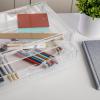 imageMartha Stewart Brody Desk Organizer with Drawer Stackable Plastic Desk Storage Box Organizer for Office Bathroom Countertop or Dorm 1275quot x 775quot Clear1275 x 775