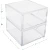 imageMartha Stewart Brody Desk Organizer with Drawer Stackable Plastic Desk Storage Box Organizer for Office Bathroom Countertop or Dorm 1275quot x 775quot Clear6 x 75
