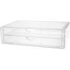 imageMartha Stewart Brody Desk Organizer with Drawer Stackable Plastic Desk Storage Box Organizer for Office Bathroom Countertop or Dorm 1275quot x 775quot Clear1275 x 775