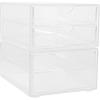 imageMartha Stewart Brody Desk Organizer with Drawer Stackable Plastic Desk Storage Box Organizer for Office Bathroom Countertop or Dorm 1275quot x 775quot Clear6 x 75