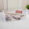 imageMartha Stewart Brody Desk Organizer with Drawer Stackable Plastic Desk Storage Box Organizer for Office Bathroom Countertop or Dorm 1275quot x 775quot Clear1275 x 775