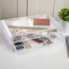 imageMartha Stewart Brody Desk Organizer with Drawer Stackable Plastic Desk Storage Box Organizer for Office Bathroom Countertop or Dorm 1275quot x 775quot Clear1275 x 775