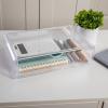imageMartha Stewart Brody Desk Organizer with Drawer Stackable Plastic Desk Storage Box Organizer for Office Bathroom Countertop or Dorm 1275quot x 775quot Clear1275 x 775