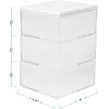 imageMartha Stewart Brody Plastic Storage Organizer Bins with Engineered Wood Lid for Home Office Kitchen or Bathroom 3 Pack Small 375quot x 3quot ClearWhite