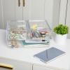 imageMartha Stewart Brody Plastic Storage Organizer Bins with Lids for Home Office Kitchen or Bathroom 4 Pack 2Small1Medium 1 Large ClearWhiteSet of 1