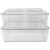 imageMartha Stewart Brody Plastic Storage Organizer Bins with Lids for Home Office Kitchen or Bathroom 4 Pack 2Small1Medium 1 Large ClearWhiteSet of 1