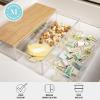 imageMartha Stewart Brody Plastic Storage Organizer Bins with Paulownia Wood Lids for Home Office Kitchen or Bathroom 3 Pack 2Small1MediumClearLight Natural