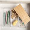 imageMartha Stewart Brody Plastic Storage Organizer Bins with Paulownia Wood Lids for Home Office Kitchen or Bathroom 3 Pack 2Small1MediumClearLight Natural