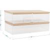 imageMartha Stewart Brody Plastic Storage Organizer Bins with Paulownia Wood Lids for Home Office Kitchen or Bathroom 3 Pack 2Small1MediumClearLight Natural
