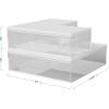 imageMartha Stewart Brody Plastic Storage Organizer Bins with Paulownia Wood Lids for Home Office Kitchen or Bathroom 3 Pack 2Small1MediumClearWhite