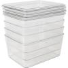 imageMartha Stewart Brody Plastic Storage Organizer Bins with Transparent Lids for Home Office Kitchen or Bathroom 4 Pack 675quot x 5quot