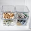imageMartha Stewart Brody Plastic Storage Organizer Bins with Transparent Lids for Home Office Kitchen or Bathroom 4 Pack 675quot x 5quot