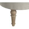 imageMartha Stewart Clara Coffee Table  Solid Wood Frame Soft Fabric Button Tufted Oval Large Accent Ottoman  Modern Foam Padded Top Footstool Cocktail Living Room Furniture LinenLinen