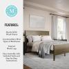 imageMartha Stewart Corbin Solid Wood Platform Bed with Wooden Headboard and Footboard Wood Slat Foundation No Box Spring Needed King Brown GrayBrown Gray