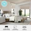 imageMartha Stewart Corbin Solid Wood Platform Bed with Wooden Headboard and Footboard Wood Slat Foundation No Box Spring Needed King Brown GrayBrown Gray
