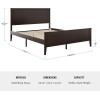 imageMartha Stewart Corbin Solid Wood Platform Bed with Wooden Headboard and Footboard Wood Slat Foundation No Box Spring Needed King Brown GrayDark Brown