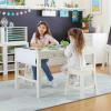 imageMartha Stewart Crafting 2Piece Kids Stool Set  Creamy White Wooden Chairs with 15Inch Seat Height ampamp AntiTip Feature for Kids 3 ampamp UpLinen White