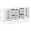imageMartha Stewart Crafting Kids Cubby Organizer  Linen White Wooden Tabletop Art Storage with Removable Bins  Cube ShelvingCreamy White